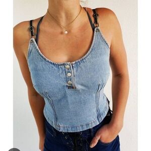 1990's Jeanology collection Vintage Y2K Denim Bustier Corset.